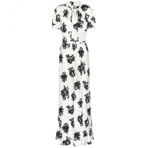 Miu Miu Abiti Rose-Jacquard Silk Dress - Picture 1 of 4